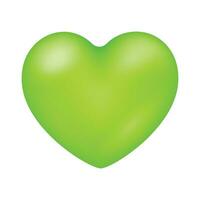 Vector green heart love shape isolated on white background