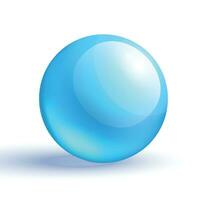 Vector big opaque light blue sphere with shadow on white background