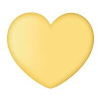 Vector yellow heart icon isolated item on white background