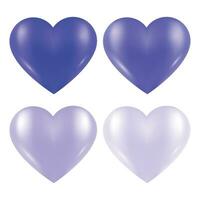 Vector icon set valentines collection of blue hearts design