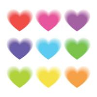 Vector blurry colorful heart on white background