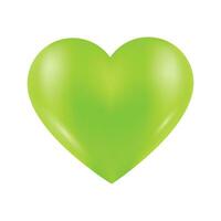 Vector green heart isolated on white background. happy valentine's day greeting template