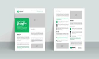 Case study template and Business case study booklet with creative layout or Double side flyer design vector