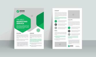 Case study template and Business case study booklet with creative layout or Double side flyer design vector