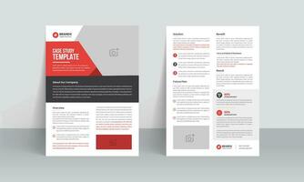 Case study template and Business case study booklet with creative layout or Double side flyer design vector