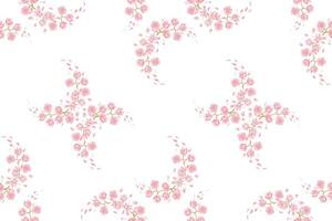 Illustration of the pink flower pattern on white background. vector