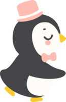 Cute Penguin groom kissing drawing png