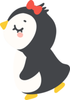 Cute Penguin girl Valentine animal drawing png