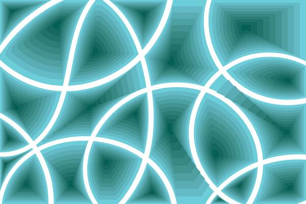 Abstract various shapes with light green gradations and white lines background.