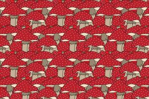 Illustration of red mushroom background. vector