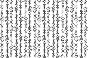 illustration line of the Rune character pattern on white background. vector