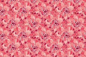 Abstract pattern of rose flower on red background. vector