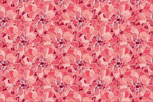 Abstract pattern of rose flower on red background. vector