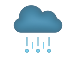 3d grandine e blu inverno nube su un' trasparente sfondo png