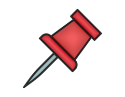 3d Red Push Pin Office Material on a transparent background png