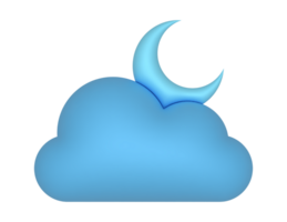 3d Moon And Cloudy Night on a transparent background png