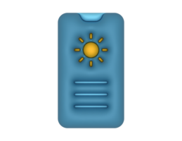 3d clima pronóstico y azul teléfono inteligente en un transparente antecedentes png