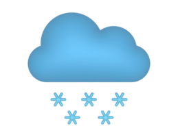 3d Snowfall And Blue Cloud on a transparent background png