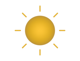 3d Yellow Sun on a transparent background png