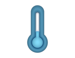 3d bleu thermomètre et du froid sur une transparent Contexte png