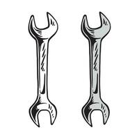 Wrench set vector art illustration