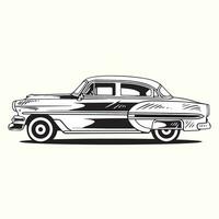 Vintage car classic vector art illustration