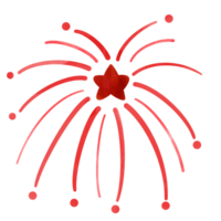 Red star fireworks png