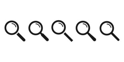 Magnifying glass icon set. Search web symbols. Search icon vector. Magnifier loupe sign. vector