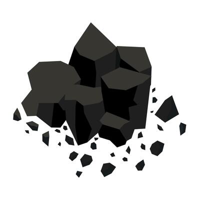 Pile of coal icon. Cartoon Coal on white background. Vector cartoon Natural  fuel. Energy coal. 35621202 Vector Art at Vecteezy