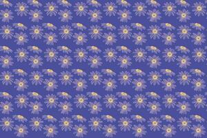 Illustration, pattern of the violet flower on deep blue background. vector