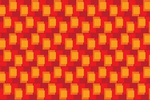 illustration abstraction of yellow, orange square shapes on red background. vector