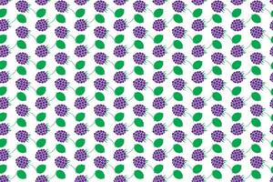Illustration, pattern of raspberry with leaf on white background. vector