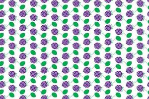 Illustration, pattern of raspberry with leaf on white background. vector