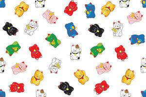 Illustration of the lucky cats on white background. vector