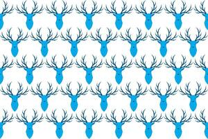 Illustration pattern of blue deer on white background. vector