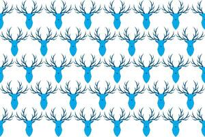 Illustration pattern of blue deer on white background. vector