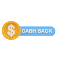 cashback icona 3d rendere illustrazione elemento png