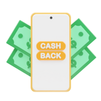 Cashback icon 3d render illustration element png