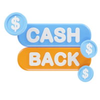 cashback icona 3d rendere illustrazione elemento png