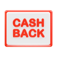 cashback icoon 3d geven illustratie element png