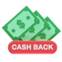 cashback icona 3d rendere illustrazione elemento png