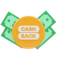 cashback icoon 3d geven illustratie element png