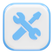 Tools icon 3d rendering element illustration png