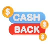 cashback icoon 3d geven illustratie element png