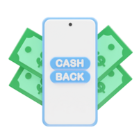 cashback icoon 3d geven illustratie element png