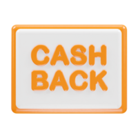 cashback icoon 3d geven illustratie element png