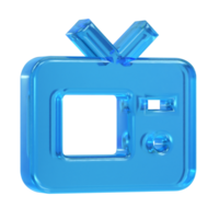 televisión icono 3d representación ilustración elemento png