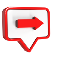a red and white arrow pointing in the direction of the right png