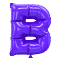 B Font Balloon 3D Rendering png