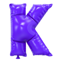 K Font Balloon 3D Rendering png